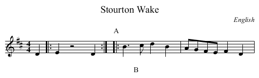 Stourton Wake - staff notation