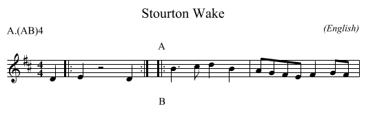 Stourton Wake - staff notation