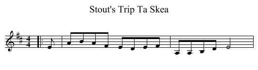 Stout's Trip Ta Skea - staff notation