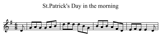 St.Patrick's Day in the morning - staff notation