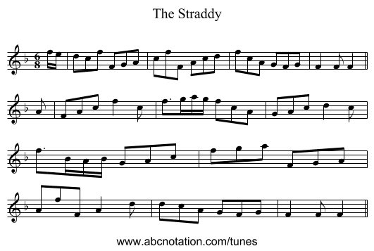 Straddy, The - staff notation