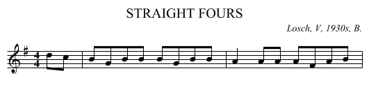 STRAIGHT FOURS - staff notation