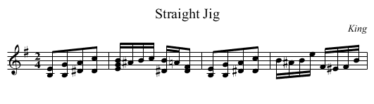 Straight Jig - staff notation