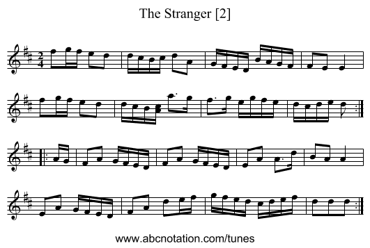 Stranger [2], The - staff notation