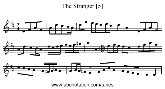 Stranger [5], The - staff notation