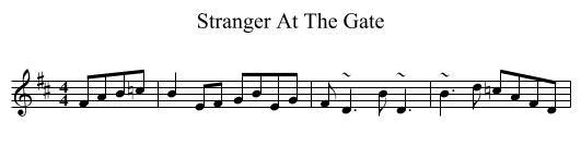 Stranger At The Gate - staff notation