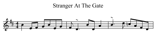 Stranger At The Gate - staff notation
