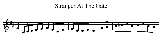 Stranger At The Gate - staff notation