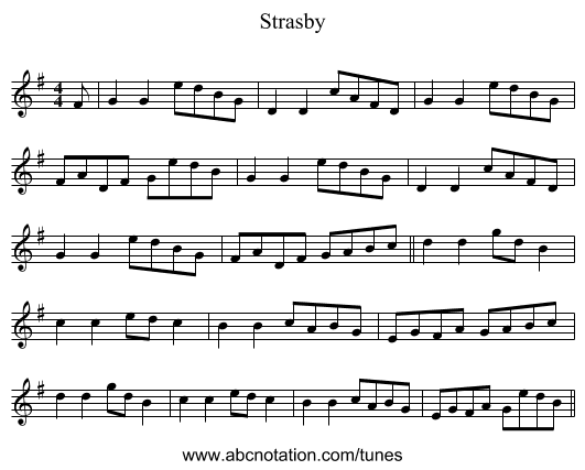 Strasby - staff notation