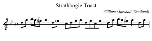 Strathbogie Toast - staff notation