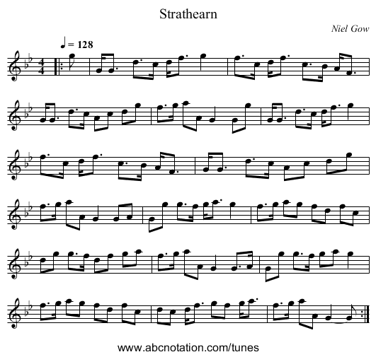 Strathearn - staff notation