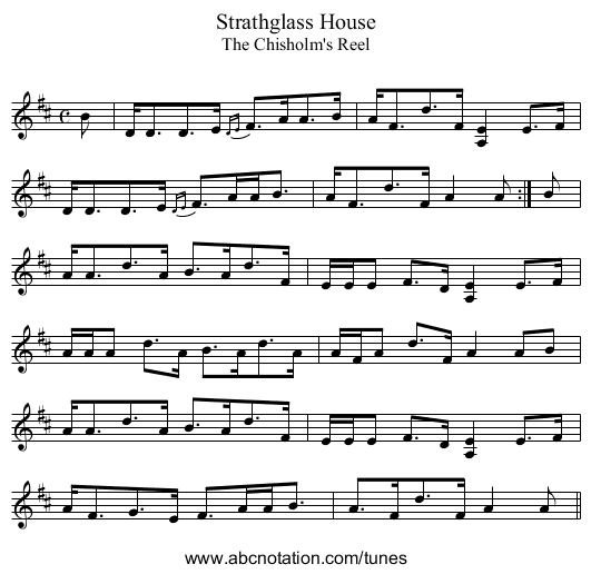 Strathglass House - staff notation