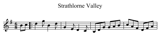 Strathlorne Valley - staff notation