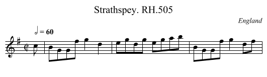 Strathspey. RH.505 - staff notation