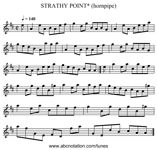 STRATHY POINT* (hornpipe) - staff notation