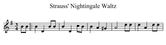 Strauss' Nightingale Waltz - staff notation