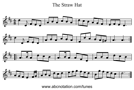 Straw Hat, The - staff notation