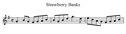 Strawberry Banks - staff notation