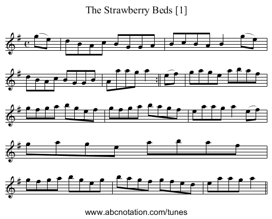 Strawberry Beds [1], The - staff notation