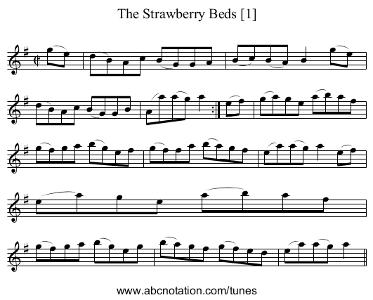Strawberry Beds [1], The - staff notation