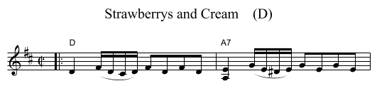 Strawberrys and Cream    (D) - staff notation
