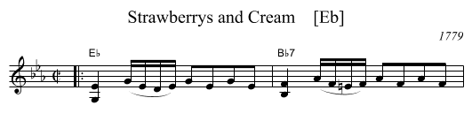Strawberrys and Cream    [Eb] - staff notation