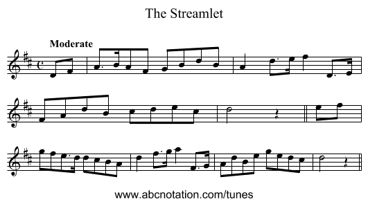 Streamlet, The - staff notation