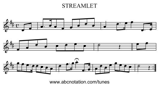 STREAMLET - staff notation