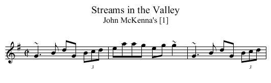 Streams in the Valley - staff notation