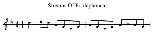 Streams Of Poulaphouca - staff notation