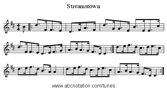 Streamstown - staff notation