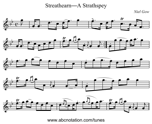 Streathearn—A Strathspey - staff notation