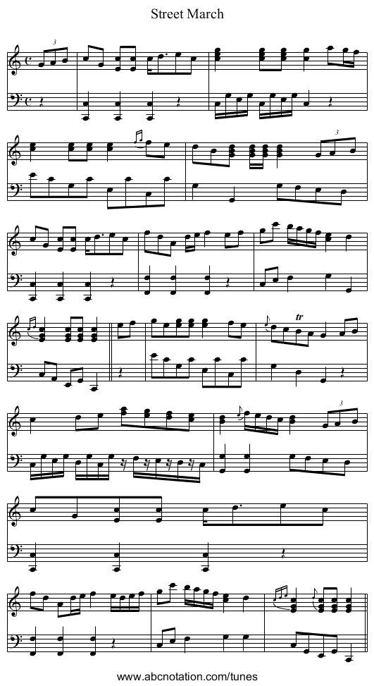 Street March - staff notation