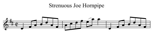 Strenuous Joe Hornpipe - staff notation