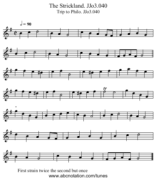 Strickland. JJo3.040, The - staff notation