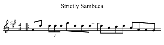Strictly Sambuca - staff notation