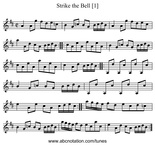 Strike the Bell [1] - staff notation
