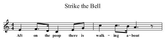 Strike the Bell - staff notation