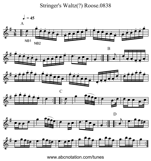 Stringer's Waltz(?) Roose.0838 - staff notation