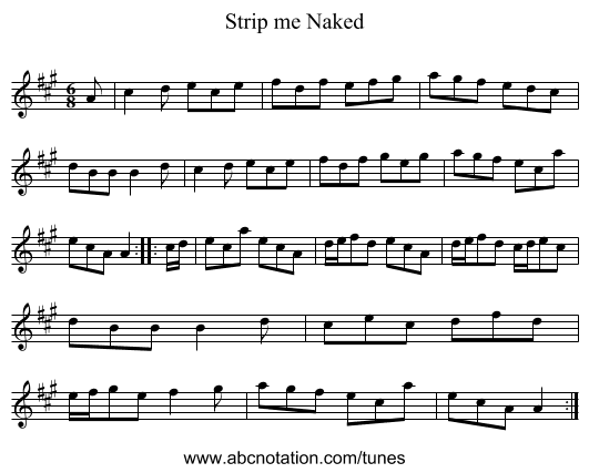 Strip me Naked - staff notation