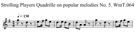 Strolling Players Quadrille on popular melodies No. 5. WmT.064 - staff notation