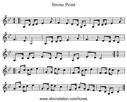 Strone Point - staff notation