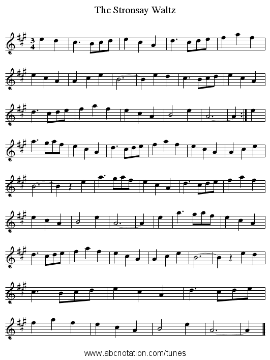 Stronsay Waltz, The - staff notation