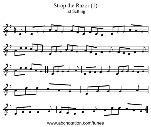 Strop the Razor (1) - staff notation