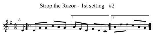 Strop the Razor - 1st setting   #2 - staff notation