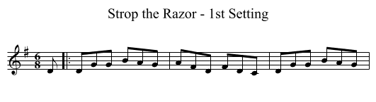 Strop the Razor - 1st Setting - staff notation