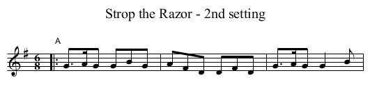 Strop the Razor - 2nd setting - staff notation