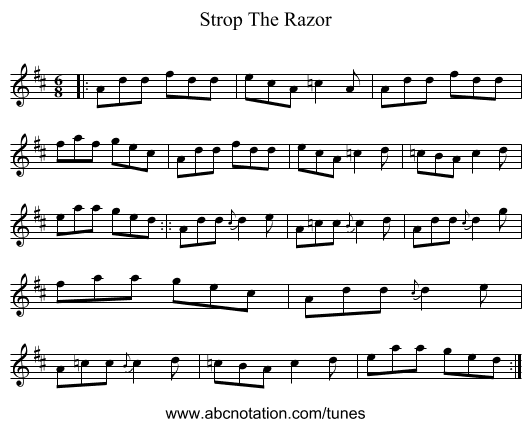 Strop The Razor - staff notation