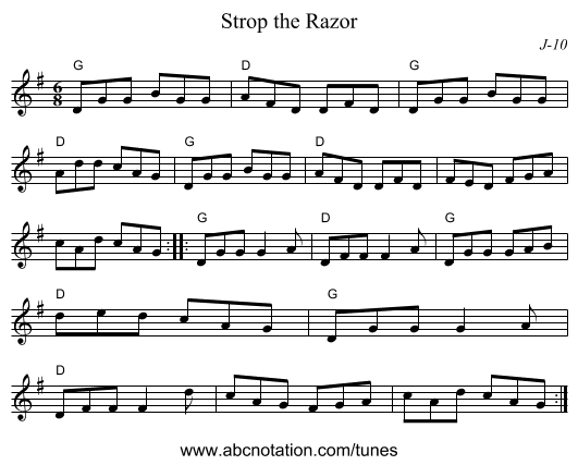 Strop the Razor - staff notation