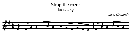 Strop the razor - staff notation